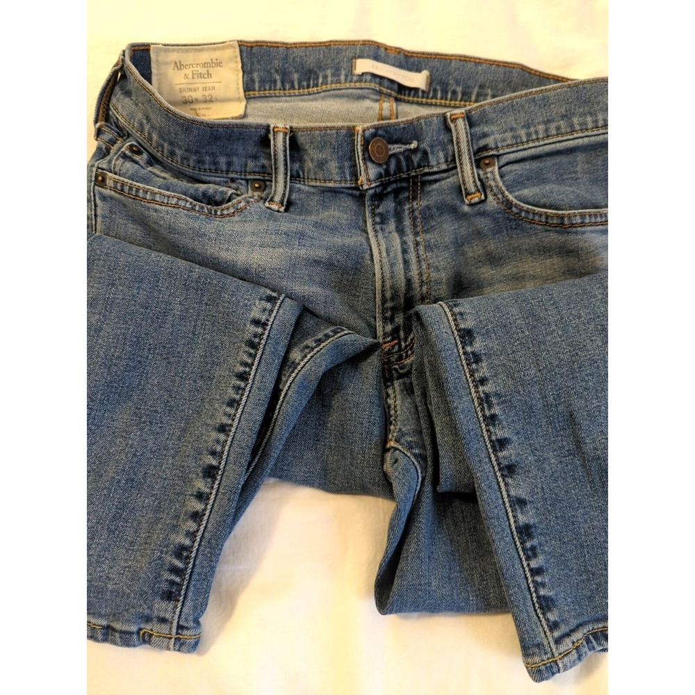 Abercrombie & Fitch Jeans Men 30 x 32 Skinny Stretch Medium Blue Wash Y2K